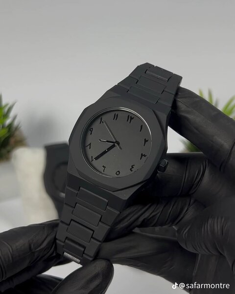 Montre noire minimaliste homme