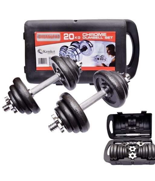 Ensemble d'haltères chromés 20 kg