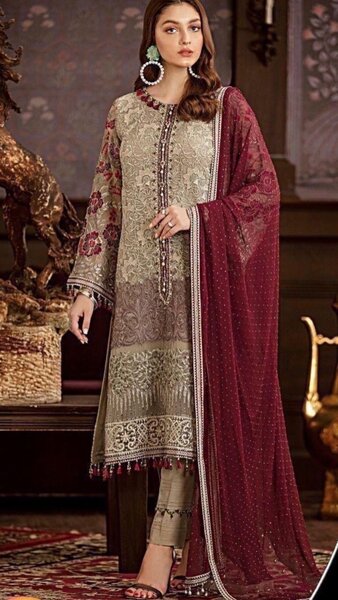 3 PCs Embroidered Unstiched