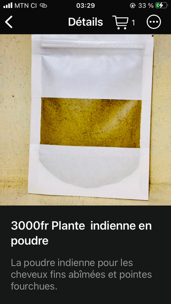 Poudre de Plante Indienne Cheveux