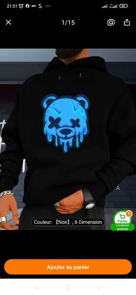 Sweat à Capuche Ours Lumineux