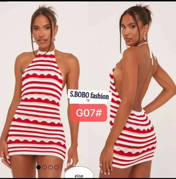 Robe Dos Nu Rayée Femme