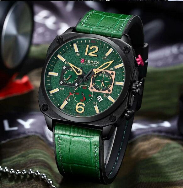 Montre Homme Élégante Verte Curren