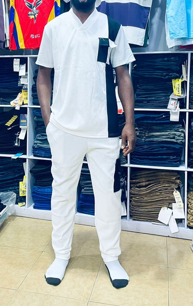 suit t-shirt with shorts black and white