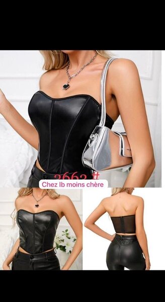Corset en cuir noir élégant