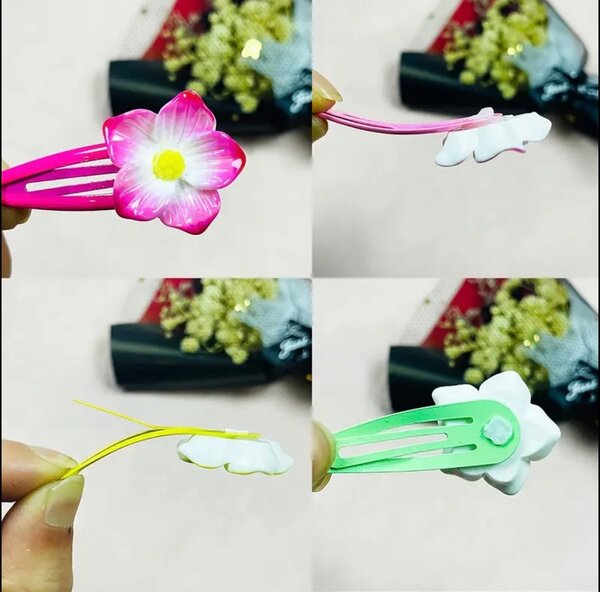 Pinces à cheveux fleurs colorées