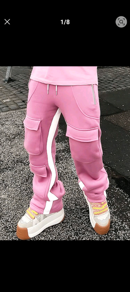 Pantalon cargo rose sportif