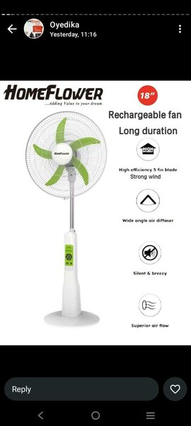 HomeFlower Rechargeable Fan