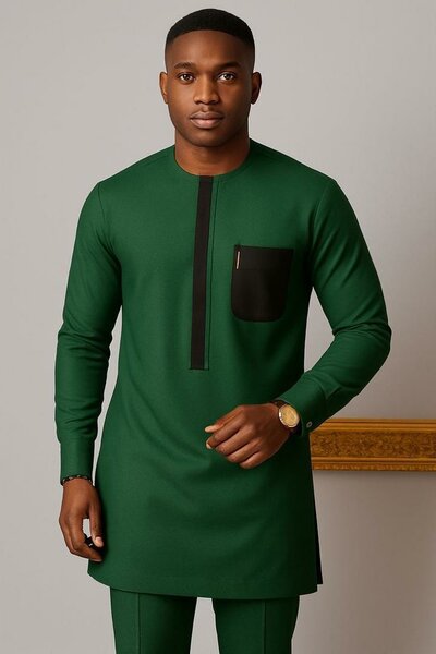 Tunique homme élégante verte