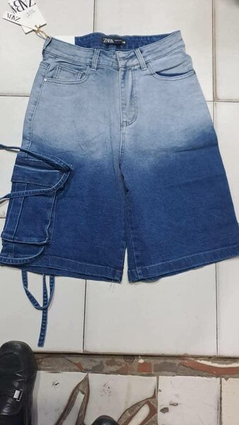 Short en jean dégradé tendance
