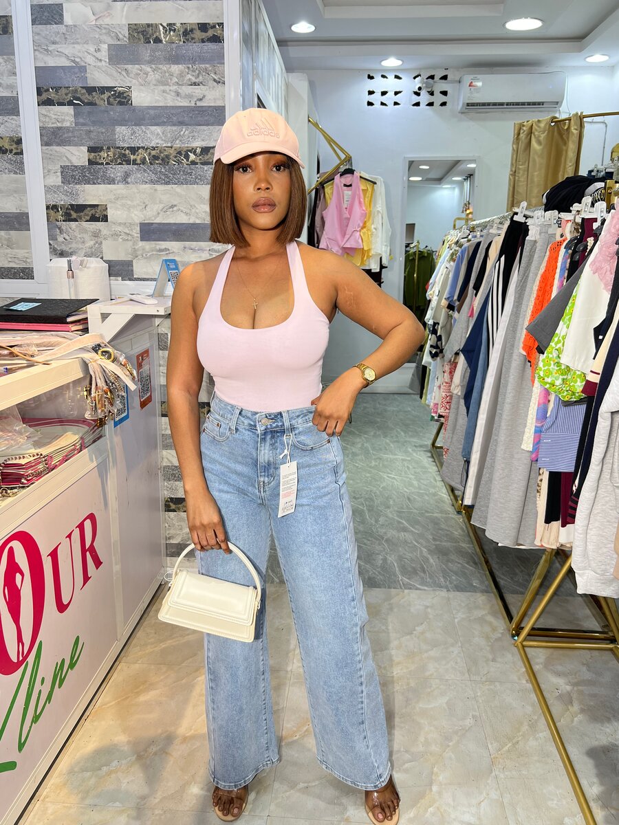 Jeans amples taille haute femme