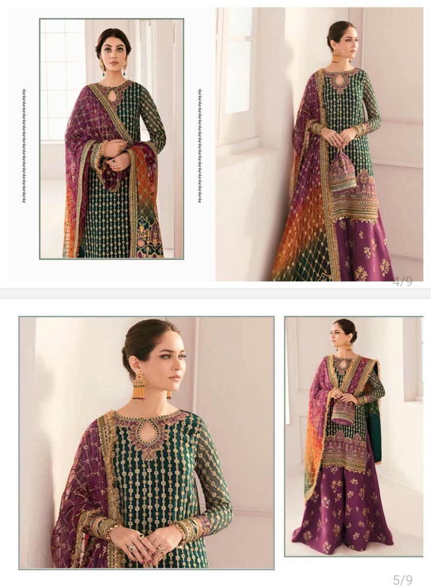 Ladies luxury organza 3 pieces