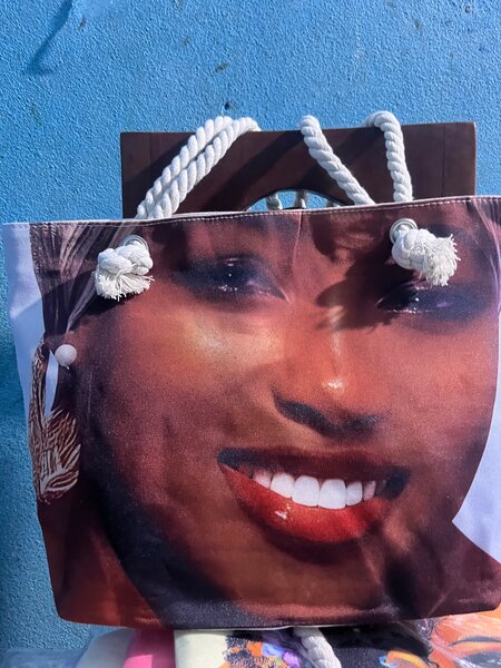 Sac de plage à motif visage