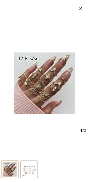 Set de 17 Bagues Élégantes