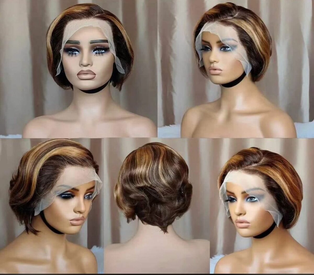 Perruque Courte en Dentelle Style Bob