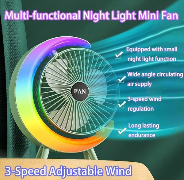 Rechargeable multi-light fan