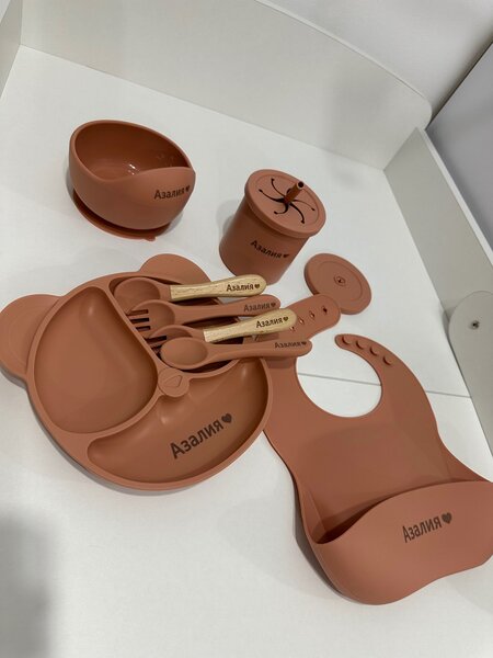 Именной силиконовые посуды