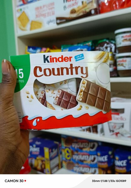 nutella kinder country m&m