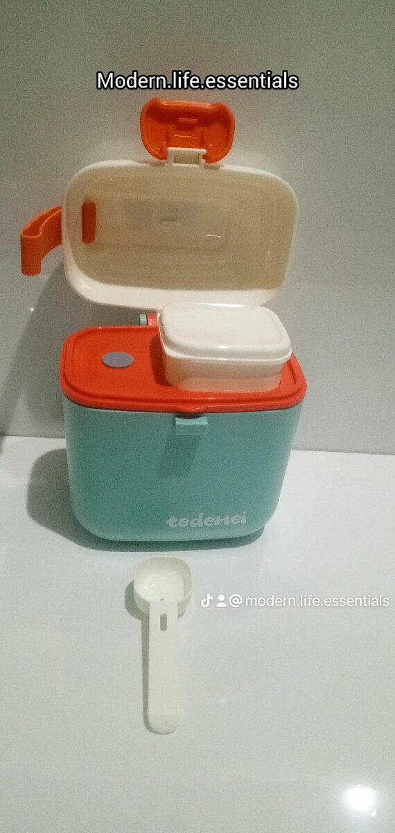 TEDEMEL SNACK CONTAINER, fruit storage, divider and spoon