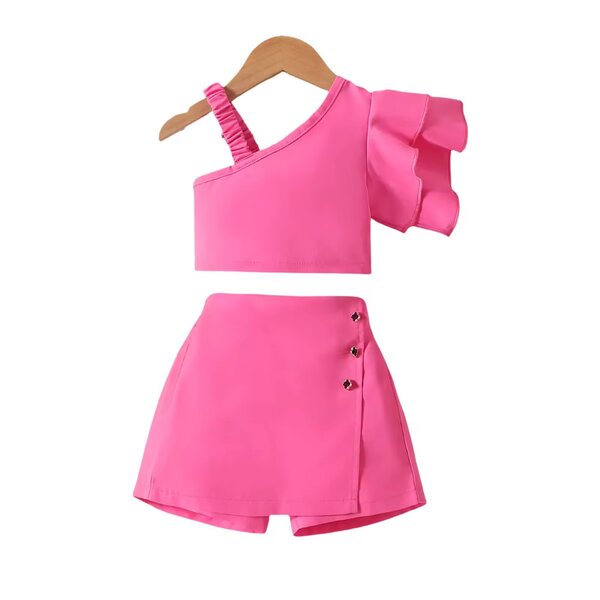 Complet rose fille été