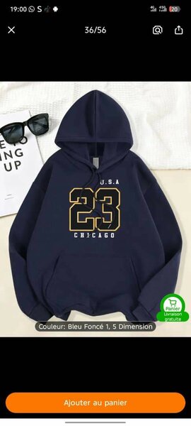 Sweat à capuche U.S.A 23 Chicago