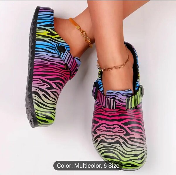 Women's Washed Print Garden Slippers