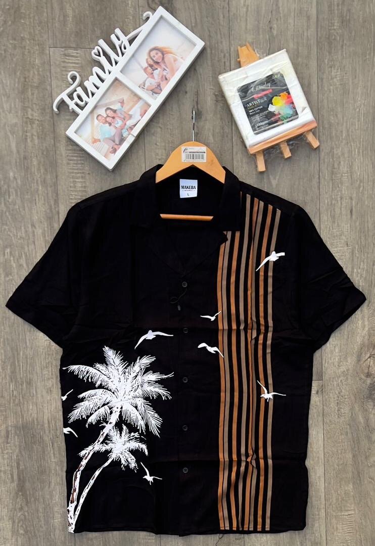 Chemise d'été imprimée palmier