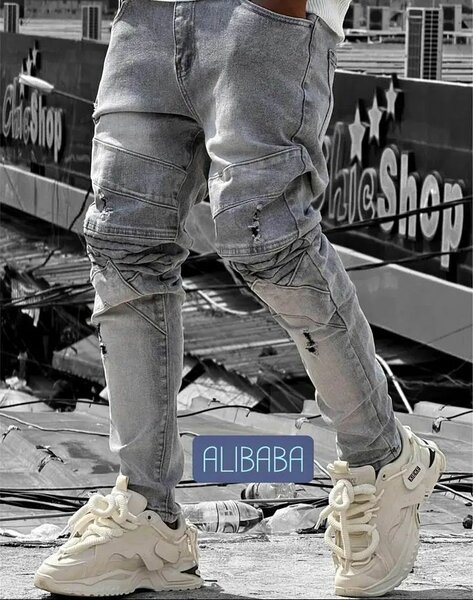 Jean déchiré streetwear homme