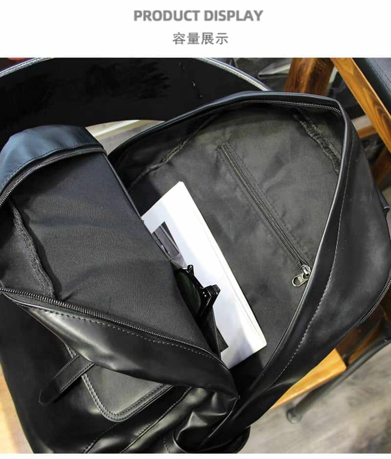 Sac à dos en cuir noir