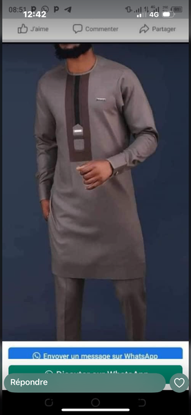 Complet tunique homme