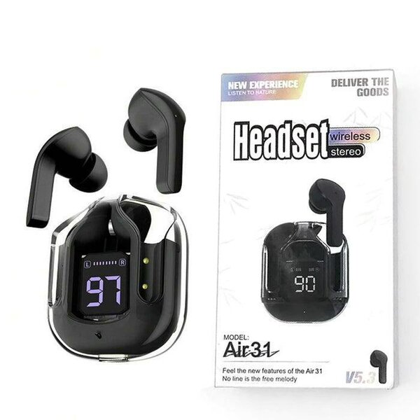AIR 31 TWS Transparent Earbuds -Long Battery And Smart Touch