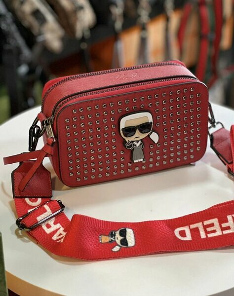 Sac rouge clouté Karl Lagerfeld