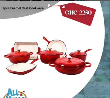 7pcs Enamel Cast Iron Cookware