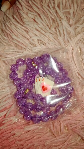 Bracelet perlé violet glamour