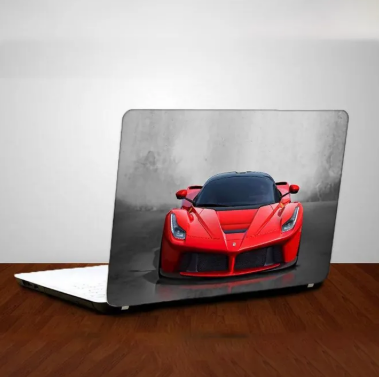 Red Car Laptop Back Skin Sticker-Laptop Back Skin-Laptop Skin Vinyl Sticker Decal, 13 13.3 14.6 15 15.4 15.6 inch Laptop Skin Sticker Cover For All Laptops