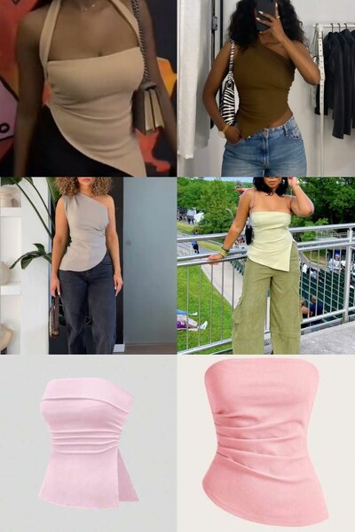 Top bustier asymétrique tendance