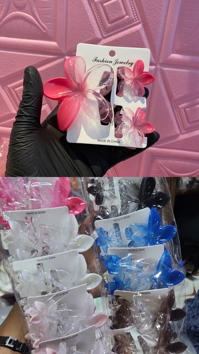 Clips à cheveux en fleurs colorées