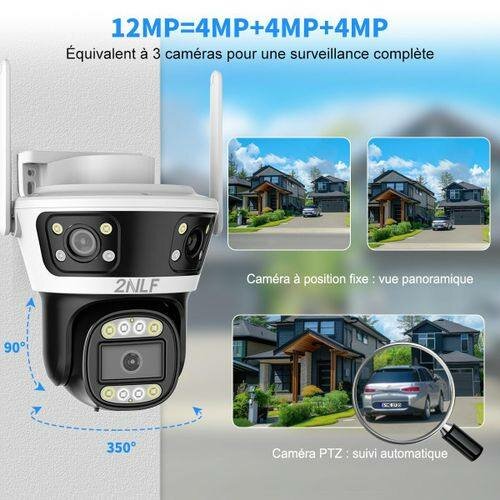 Caméra de Surveillance Extérieure WiFi 12MP