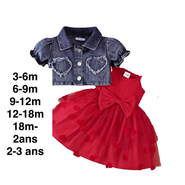 Robe en tuiles et gilet jean