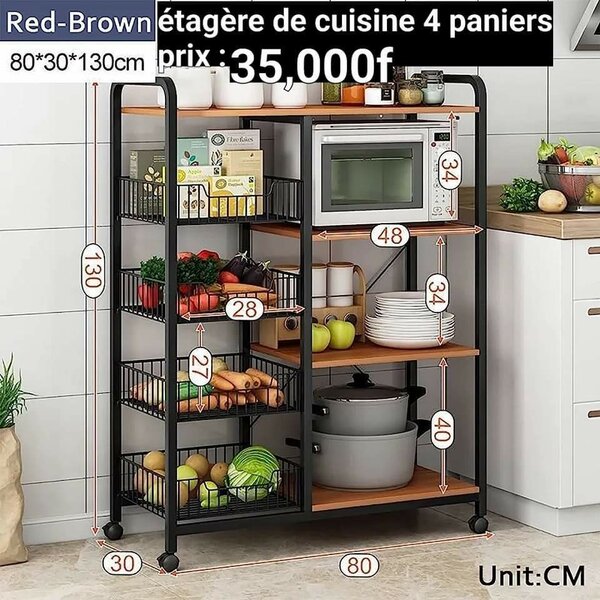 Étagère 3 Paniers Dimensions 104*30*80 :  32000f Étagère 4 P
