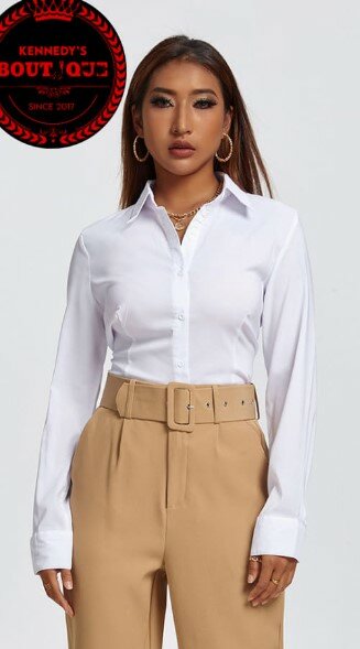 Stylish women's smart shirt white