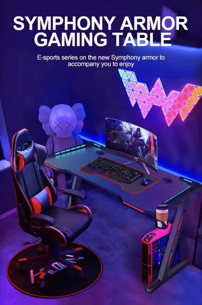 Bureau Gamer LED Ergonomique