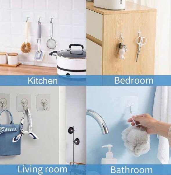 Crochets adhésifs transparents