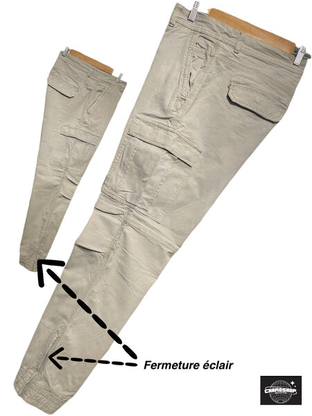 Pantalon cargo beige