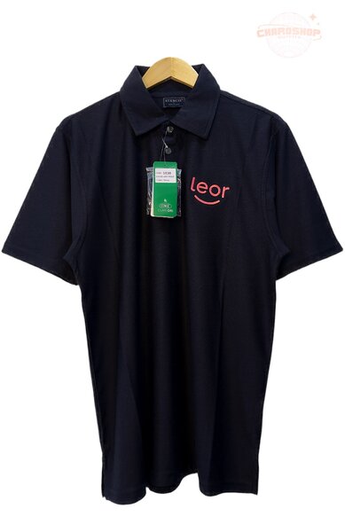 Polo noir à manches courtes