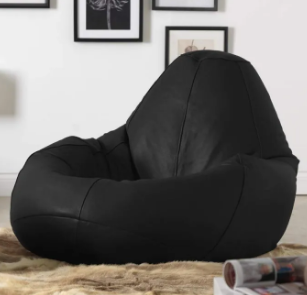 Comfy Leather Bean Bag Cone
