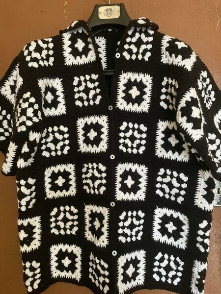 Chemise  crochet noir et blanc