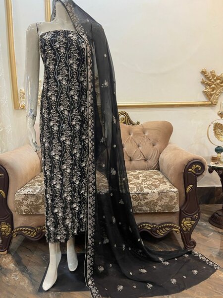 New pure chiffon  unsatich 3 pc,Dc Free