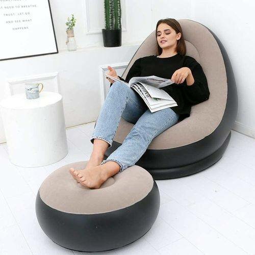 Chaise gonflable avec pouf
