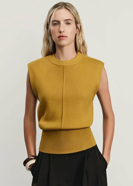 Mustard brown knit top